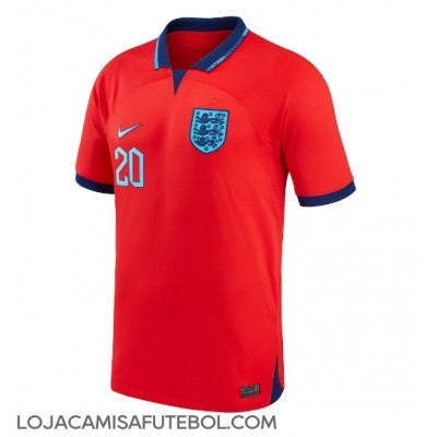 Camisa de Futebol Inglaterra Phil Foden #20 Equipamento Secundário Mundo 2022 Manga Curta